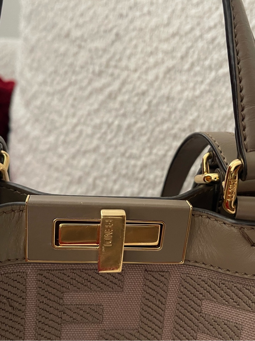 Fendi Brown Taupe FF Jacquard Double-Handle Tote - Picture 13 of 13
